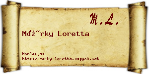 Márky Loretta névjegykártya